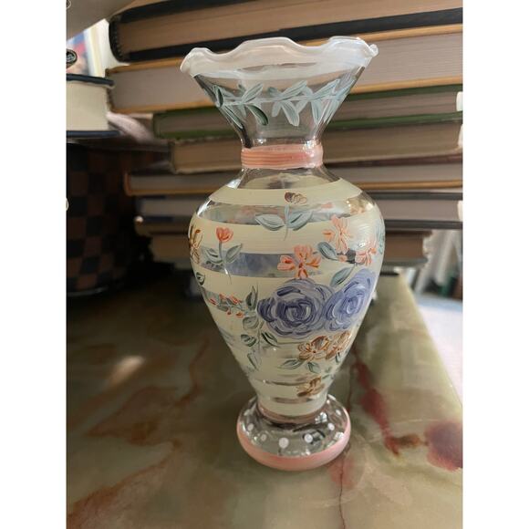 Vintage Tracy Porter Hand Painted Floral Rose Pastel Springtime Evelyn Vase - Picture 5 of 14